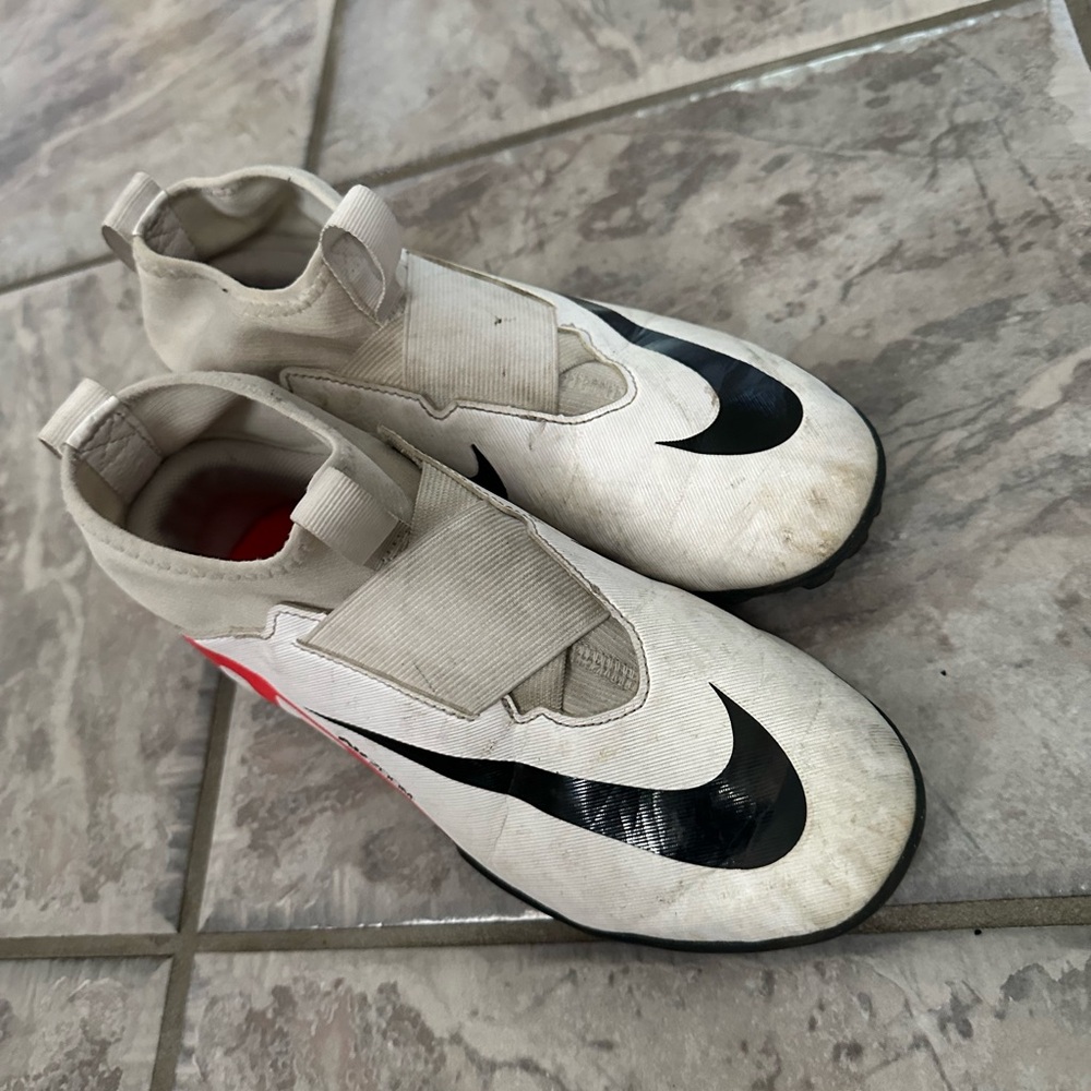 Youth Nike Turf White and Black Soccer Cleats